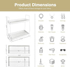 Forbena White 2 Tier Bathroom Organizer Countertop, Small Counter Top Organizer - Image 2