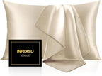 INFIIXSO Mulberry Silk Pillow Cases King Size Set of 2, Silk Pillowcase by INFIIXSO