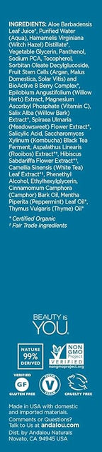 Andalou Naturals Toner Ounces, Willow Bark Pure Pore, 6 Fl Oz - Image 3
