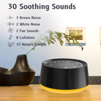 Brown Noise Sound Machine with 30 Soothing Sounds 12 Colors Night Light White - Image 2