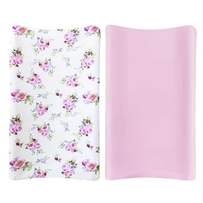Changing Pad Cover for Girls 2 Pack, Lovely Print Soft Diaper Change Table - Image 6