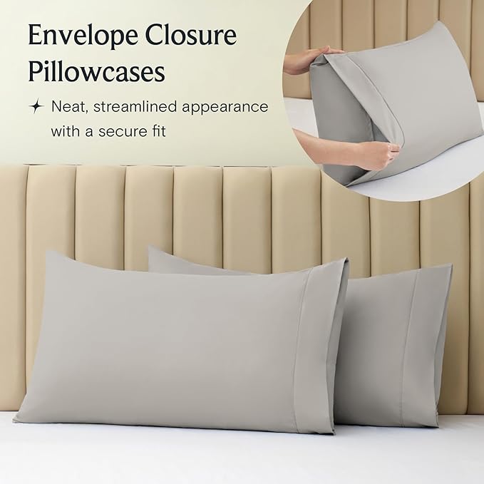LuxClub 4 PC Full Sheet Set, Breathable Luxury Bed Sheets, Deep Pockets 18" - Image 8