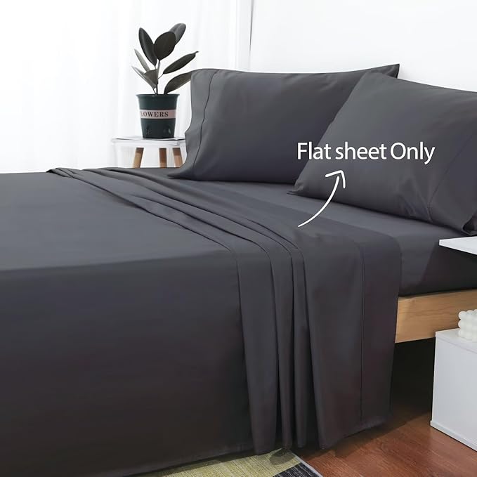 2-Pack Cotton Cal King Flat Sheet Only, 600 Thread Count 100% Egyptian Cotton - Image 2