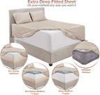 Hearth & Harbor Bed Sheets, Luxury Soft 6 Piece Bed Sheet Set Extra Deep Pocket - Image 3
