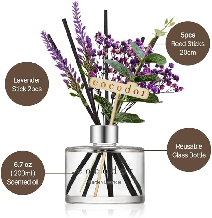 COCODOR Lavender Reed Diffuser/April Breeze/6.7oz/1Pack / Home Fragrance Scent - Image 3