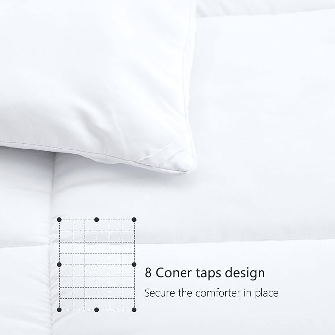 TEXARTIST Premium 2100 Series Queen Comforter All Season Breathable White - Image 6