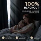 Joydeco Black 100% Blackout Curtains 120 Inch 2 Panels, Luxury Thermal - Image 4