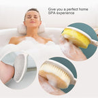 LFJ 19" Long Handle Shower Sponge Brush Set, 3 in 1 Body Brush, Bath Sponge and - Image 6