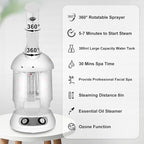 Nano Ionic Facial Steamer with Removable Water Cup, Face Steamer 360° Rotatable - Image 8