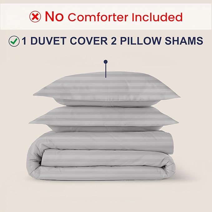 Kotton Culture 3 Pc Twin Size Duvet Cover Set- 100% Egyptian Cotton 600 TC - Image 2