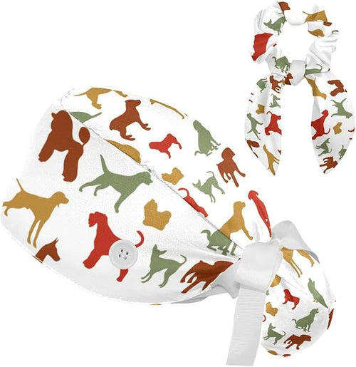 Adjustable Brown Dachshund Dog Blue Surgical Scrub Cap by otnrnondcl