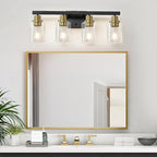Bathroom Vanity Light, 4-Light Black and Gold Bathroom Light Fixtures - Image 5