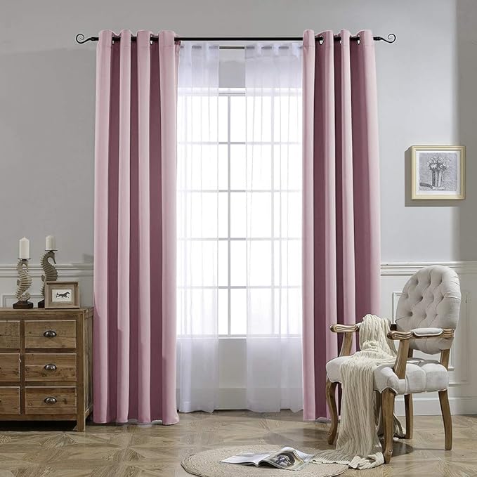 NICETOWN Blackout Pink Curtains - Image 6