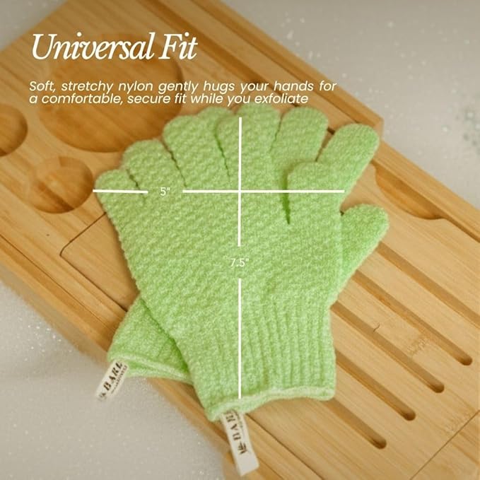 Bare Botanics 4 Pack Lavender Exfoliating Shower Gloves - Image 4
