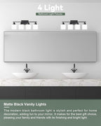 Sailstar Vanity Light Fixtures, Matte Black, Over Mirror, Modern Bathroom Light - Image 2