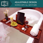 Bathtub Tray & Bath Tray for Tub – Expandable Bamboo Bath tub Tray, Bathtub - Image 6