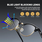 Blue Light Blocking Glasses Vintage Half Frame UV Clear Lens Anti Eyestrain - Image 2