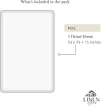 Linen Home 100% Cotton Percale Weave Fitted Sheet, Full Size, Snow White - Image 6
