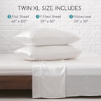 MR&HM Satin Bed Sheets, Twin XL Size Sheets Set - Image 7