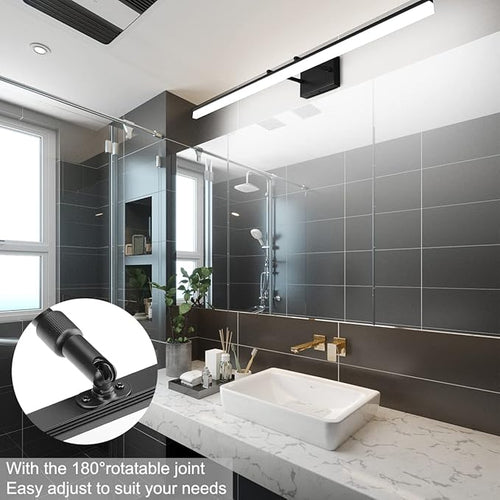 Aipsun 48inch Black Bathroom Llight Fixtures LED Vanity Light Adjustable Modern - Image 2