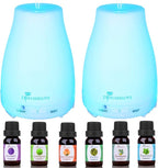 Diffuserlove 2 Pack 200ml Essential Oil Diffuser Ultrasonic Aromatherapy by Diffuserlove