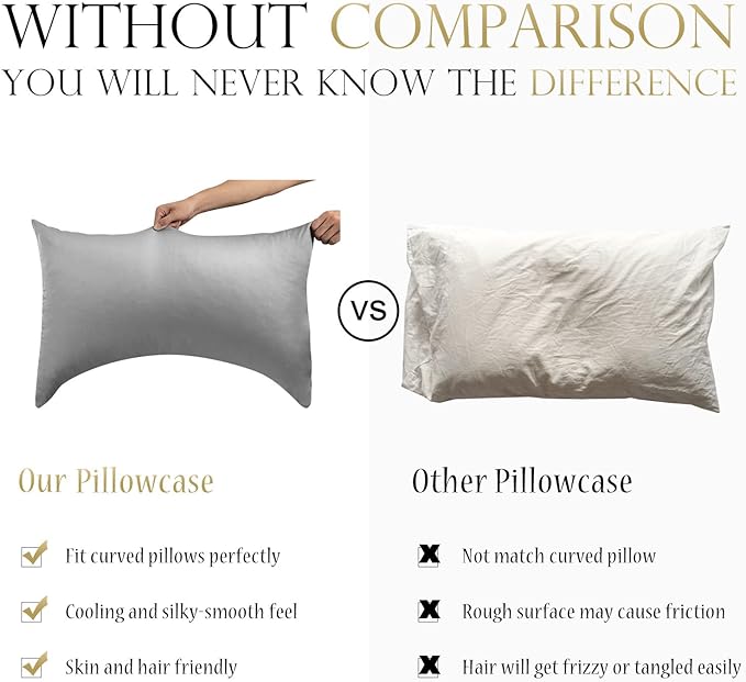 Cooling Crescent Side Sleeper Pillow Cases King Size Set of 2 - Image 2