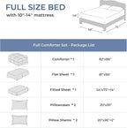 Sasttie Full Size Comforter Sets Black, 7 Pieces Bed in a Bag Full, Complete - Image 7