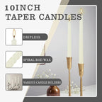 WPONSZU 10 Inch Ivory Spiral Taper Candle Set of 12 Pack Unscented Dripless - Image 6