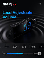 Mesqool Projection Alarm Clock, Loud Vibrating Alarm Clock - Image 6