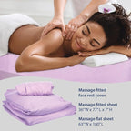 ForPro Premium Microfiber 3-Piece Massage Sheet Set, English Rose, Ultra-Light - Image 4