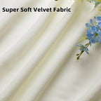 Joydeco Ivory Velvet Curtains 84 inch Length 2 Panels, Luxury Blackout Rod - Image 5