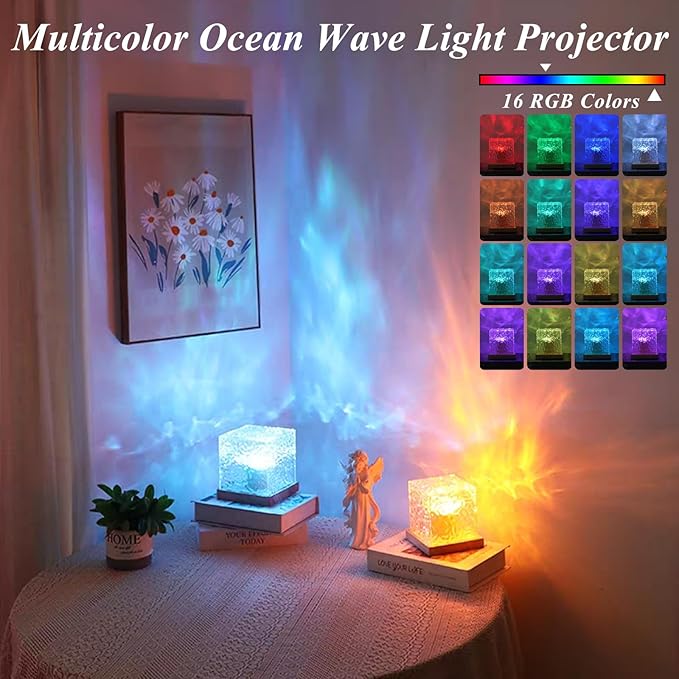 Aurora Ocean Wave Lights Projector Corded, 16 Colors Changing Light Touch - Image 2