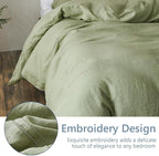 Simple&Opulence 100% Washed Linen Duvet Cover Set 68"x86" - Image 2