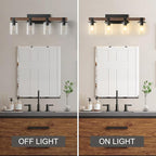 Bathroom Vanity Light Fixtures 4 lights, Wooden Farmhouse Vanity Lights Rustic - Image 7