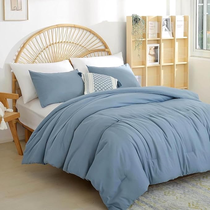 Weigelia Boho Dusty Blue 3PCS Microfiber Bed Comforter Set by WEIGELIA