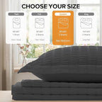 Cozyide Dark Grey Duvet Cover Queen Size, 3 Pieces Bedding Duvet Covers - Image 3