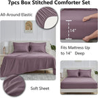CozyLux King Size Comforter Set Dusty Purple - Image 4