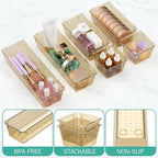 WOWBOX 9 Pack Clear Drawer Organizer Set, Acrylic Drawer Storage Trays - Image 3