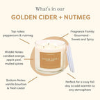 Calyan Wax Co. Golden Cider & Nutmeg 3 Wick Scented Candle - Image 3