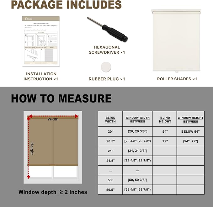 HESTIA No Drill Cordless Blackout Roller Shades Screwless Waterproof Shower - Image 6
