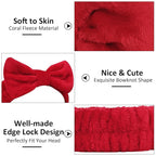 Ondder Spa Headband for Washing Face 8 Pack Red Skincare Headbands for Women - Image 2