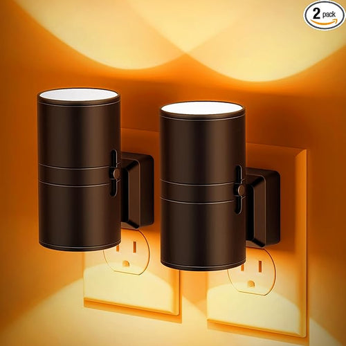 Amber Night Lights Plug into Wall, Dimmable Night Light Plug in, Modern Night by JandCase
