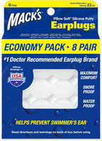 Mack's Pillow Soft Silicone Earplugs, 8 Pair by Macks