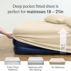 LuxClub 4 PC Full Size Sheet Set Deep Pockets 18" Wrinkle Free Cooling Sheets - Image 7