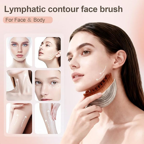 2 PCS Lymphatic Contour Face Brush, Manual Lymphatic Drainage Massager - Image 2