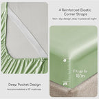 MR&HM Satin Bed Sheets with Elastic Corner Straps, Queen Size Sheets Set - Image 4