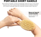 Short-Handle Dual-Sided Bath Massage Brush, Soft Boar & Firm Sisal Bristles - Image 4