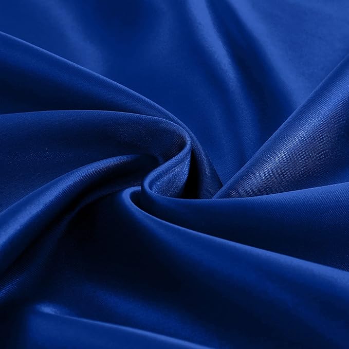 Homiest Royal Blue Satin Fitted Sheet King Size, Deep Pocket, Luxury & Ultra - Image 4