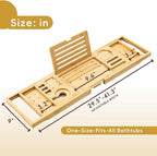 Premium Foldable Bamboo Bathtub Tray Caddy, Expandable Bath Caddy Tray - Image 9