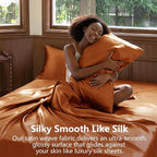CozyLux Satin Sheets Queen Size Bed Set - Image 3